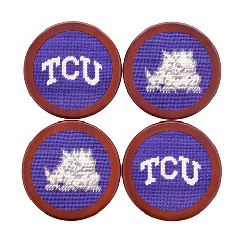 TCU Needlepoint Coaster Set