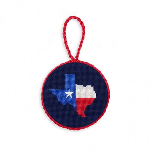 Texas Flag Map Needlepoint Ornament