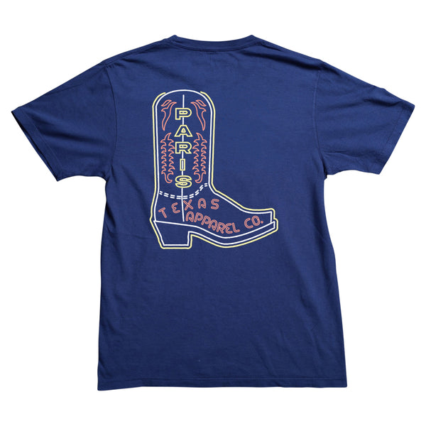Neon Boot Pocket T-Shirt - Navy