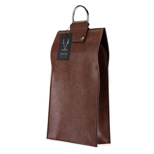 True_Brands_BrownFaux_Leather_Double_Bottle_Wine_Tote