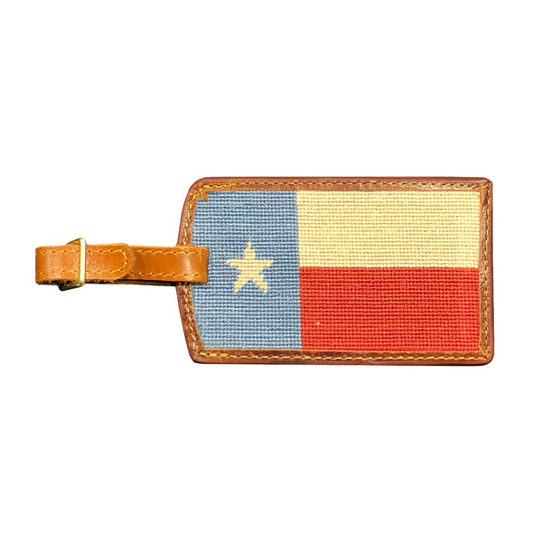 Vintage Texas Flag Needlepoint Luggage Tag