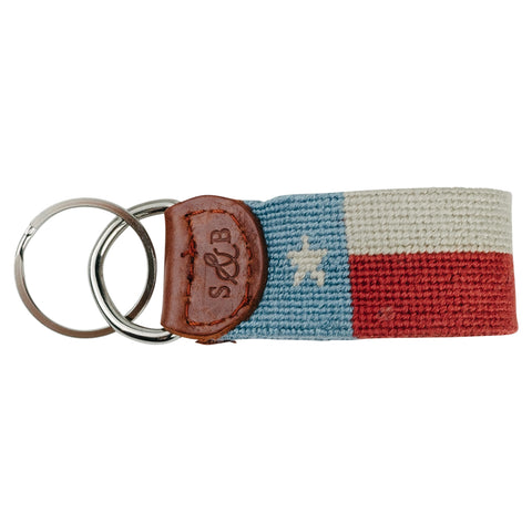 Vintage Texas Flag Needlepoint Key Fob