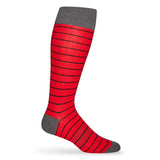 Wide Stripe Alumni Socks Red and Black