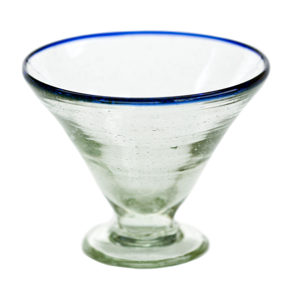 Blue Rim Margarita Glass