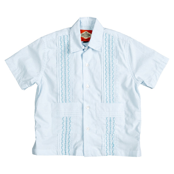 Monterey Boys Guayabera - Lagoon Blue