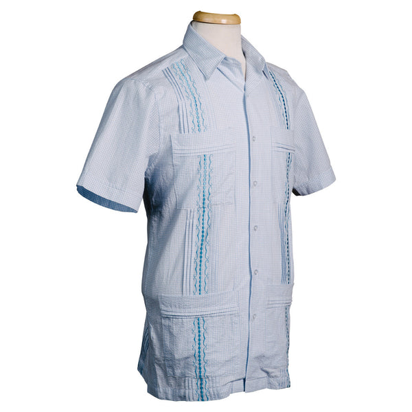 Cartagena Light Blue - Hemingway Guayabera, Mexican Shirt for Men