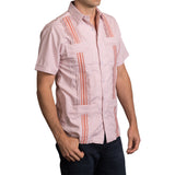 Guayabera Men's Shirt, UT Hemingway Mini Check Burnt Orange, Mexican Shirts for Men 2