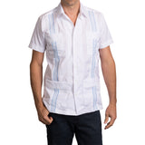Havana Hemingway Pima Cotton Broadcloth Blue, Guayabera Shirt, Mexican Shirts for Men