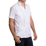 Havana Hemingway Pima Cotton Broadcloth Guayabera Shirts, Mexican Shirts for Men White 4