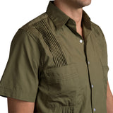 Hunting Dictator Cotton Broadcloth Guayabera Shirts, Mexican Shirts for Men Olive 4