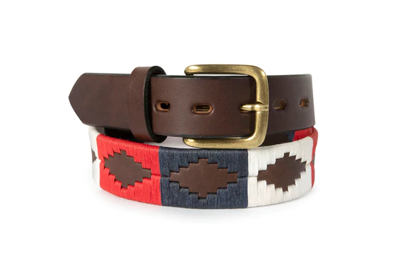 Polo Embroidered Belt - Red/White/Blue