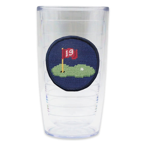 Crossed Clubs Needlepoint Tumbler