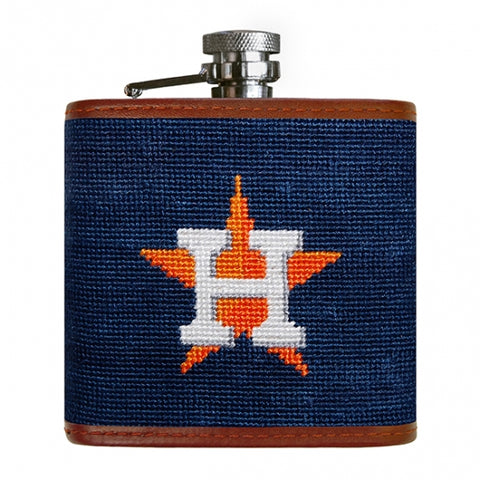 Houston Astros Needlepoint Flask