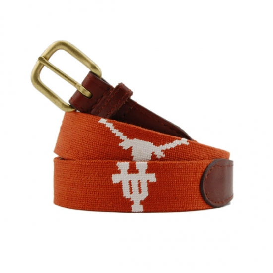 UT Needlepoint Belt Burnt Orange Paris Texas Apparel Co