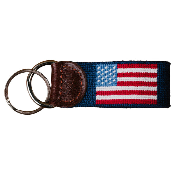 Smathers & Branson American Flag Needlepoint Key Fob
