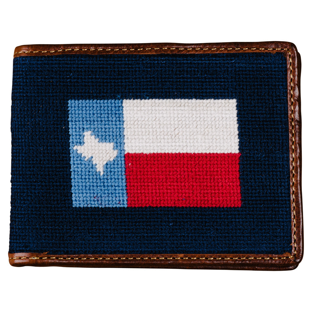 Smathers & Branson Texas Flag Needlepoint Bi-Fold Wallet