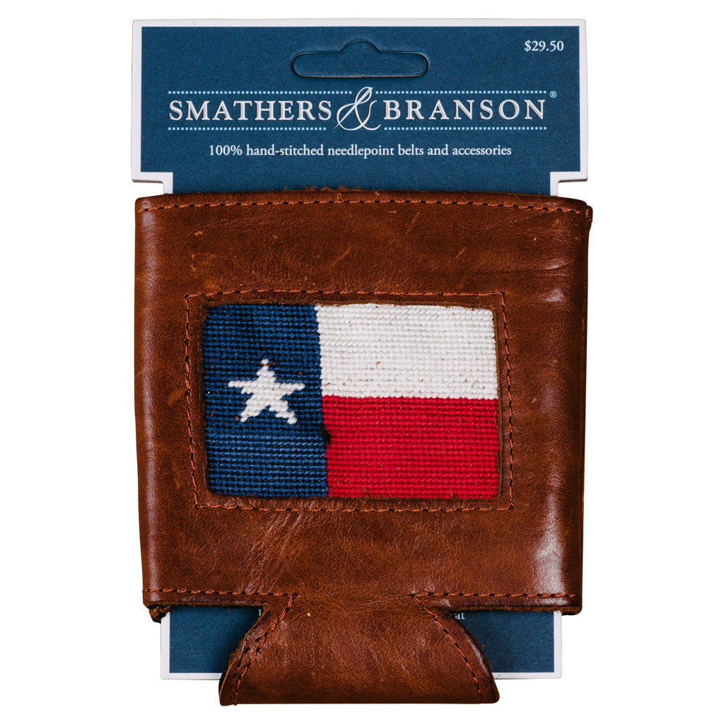 Smathers & Branson Texas Flag Needlepoint Can Cooler