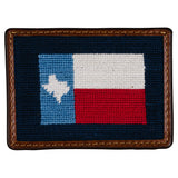 Smathers & Branson Texas Flag Needlepoint Card Wallet