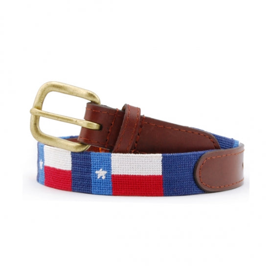 Smathers & Branson Texas Flag Children's Needlepoint Belt