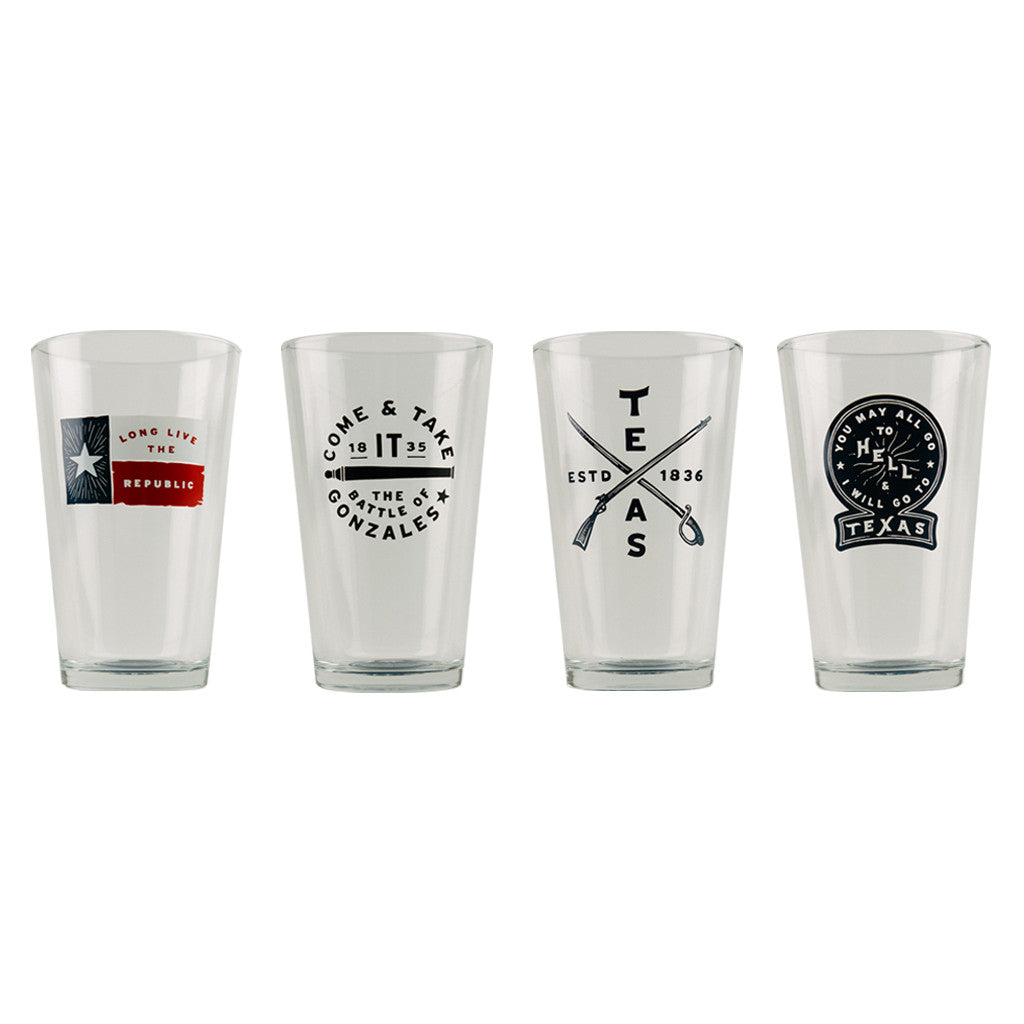 Texas Barware Pint Beer Glasses